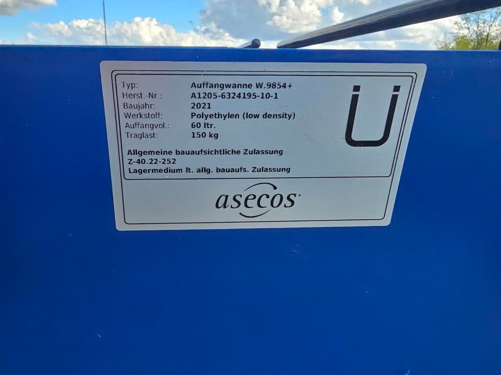 Lekbak | Asecos | Kunststof | 60 ltr. | Draaglast 150 kg., Doe-het-zelf en Verbouw, Overige typen, Zo goed als nieuw, Christiaan Huijgensweg 4, 2408 AJ Alphen aan den Rijn