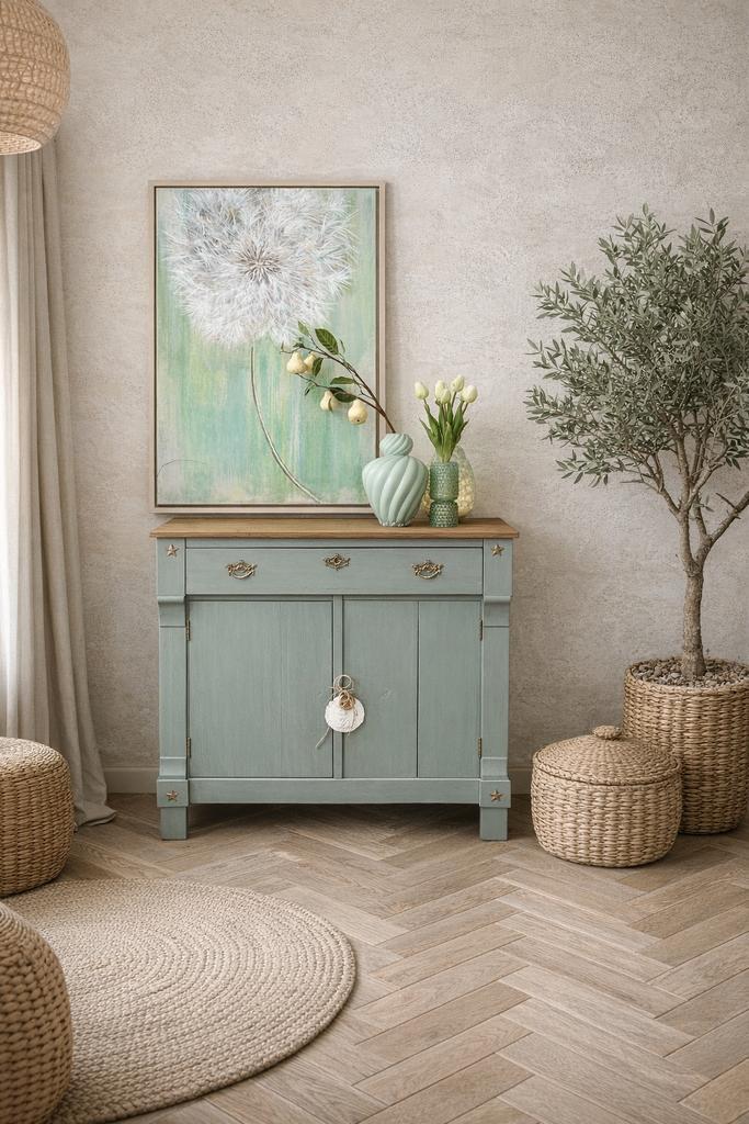 Vintage commode ladekast dressoir meidenkast groen antiek, Huis en Inrichting, Kasten | Overige, Zo goed als nieuw, Ophalen