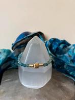 Aquamarijn geluk beschermt intuïtie balans zilver uniek SALE, Sieraden, Tassen en Uiterlijk, Armbanden, Met bedels of kralen, Blauw