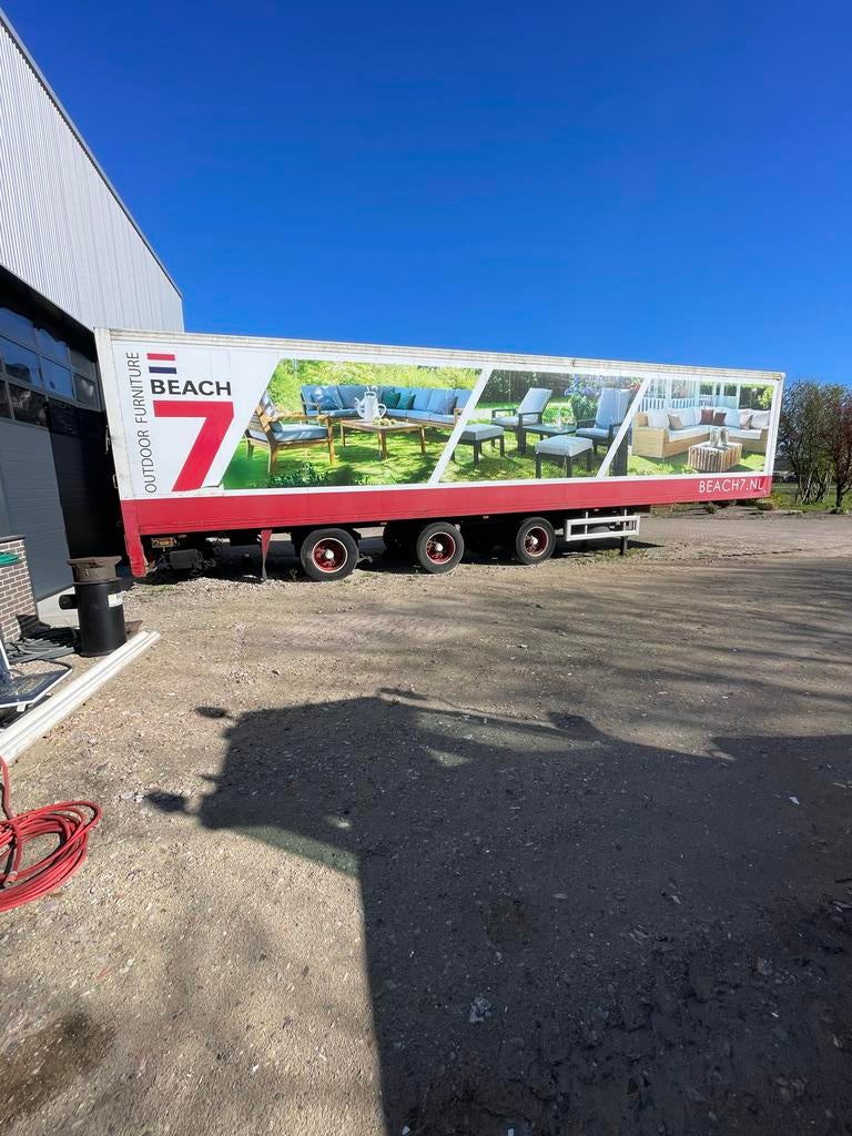 Jumbo luchtgeveerde 3-assige geïsoleerde trailer 2004, Auto diversen, Aanhangers en Bagagewagens, Ophalen, Gebruikt