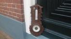 Antiek weerstation Barometer thermometer houtsnijwerk, Ophalen of Verzenden