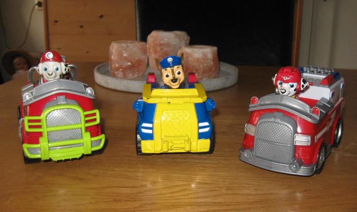 3 Pan Partol auto's + 3 extra honden, Kinderen en Baby's, Speelgoed | Speelgoedvoertuigen, Gebruikt, Ophalen of Verzenden