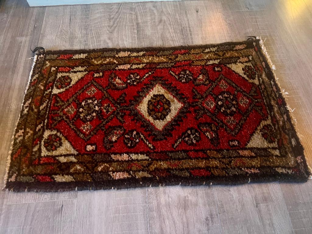 Vintage antiek Perzisch tapijt handgeknoopt kleed Hamadan, Ophalen of Verzenden