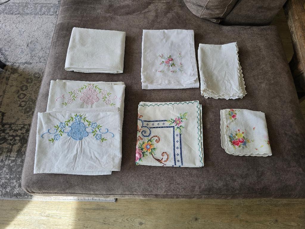 Vintage kussenslopen en kleedjes, Ophalen of Verzenden