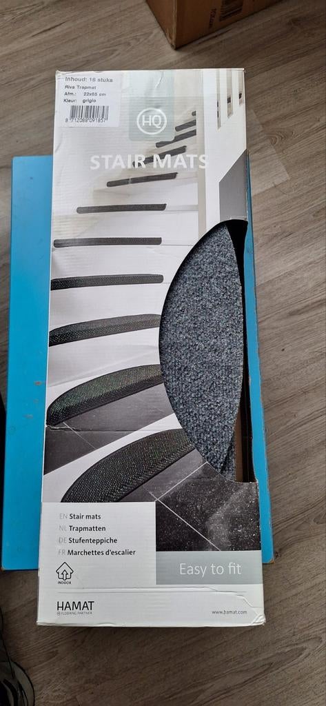 Hamat Riva Trapmatten, 16 stuks, 22x65 cm, grijs, Ophalen of Verzenden, Nieuw, Grijs, Rechthoekig