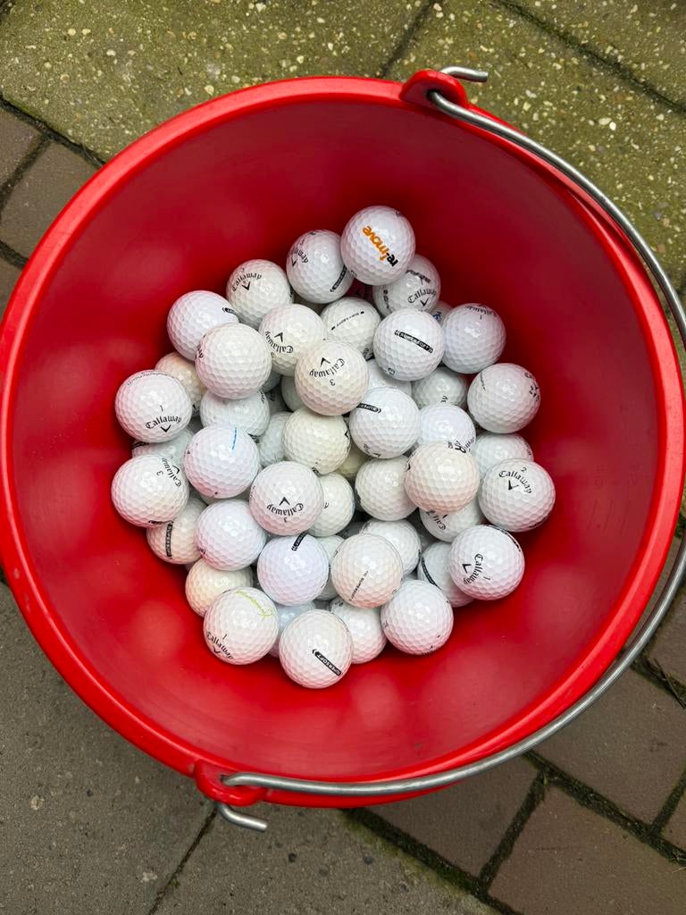 100 Callaway Supersoft golfballen, Sport en Fitness, Golf, Gebruikt, Bal(len), Callaway, 6603EB