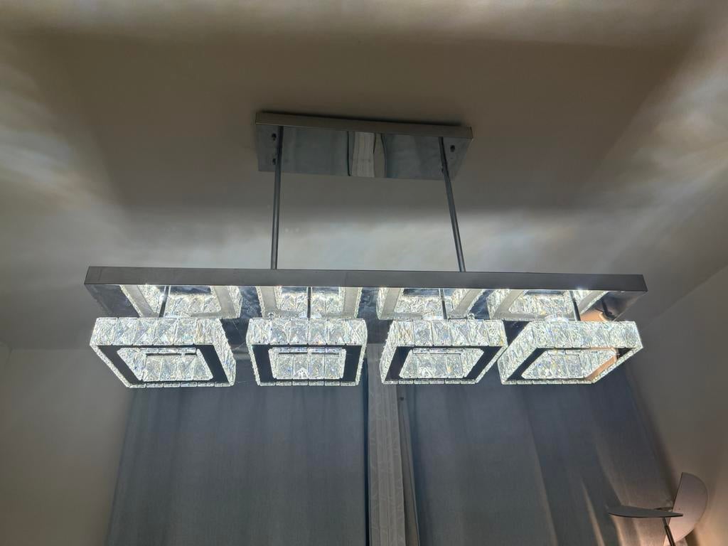 Moderne design hanglamp met kristal effect, Ophalen, Zo goed als nieuw, Minder dan 50 cm