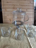 Pickwick theepot met theeglazen en warmhouder, Overige merken, Ophalen, Theepot/fluitketel, Glas