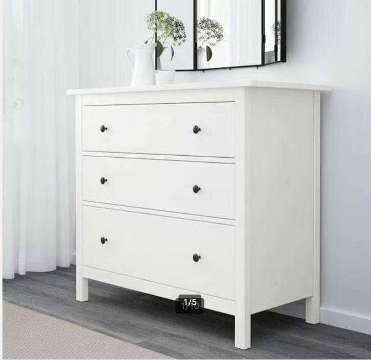 Ikea Hemnes ladekast/commode wit, Huis en Inrichting, Kasten | Ladekasten, Gebruikt, Minder dan 100 cm, 50 tot 100 cm, 25 tot 50 cm