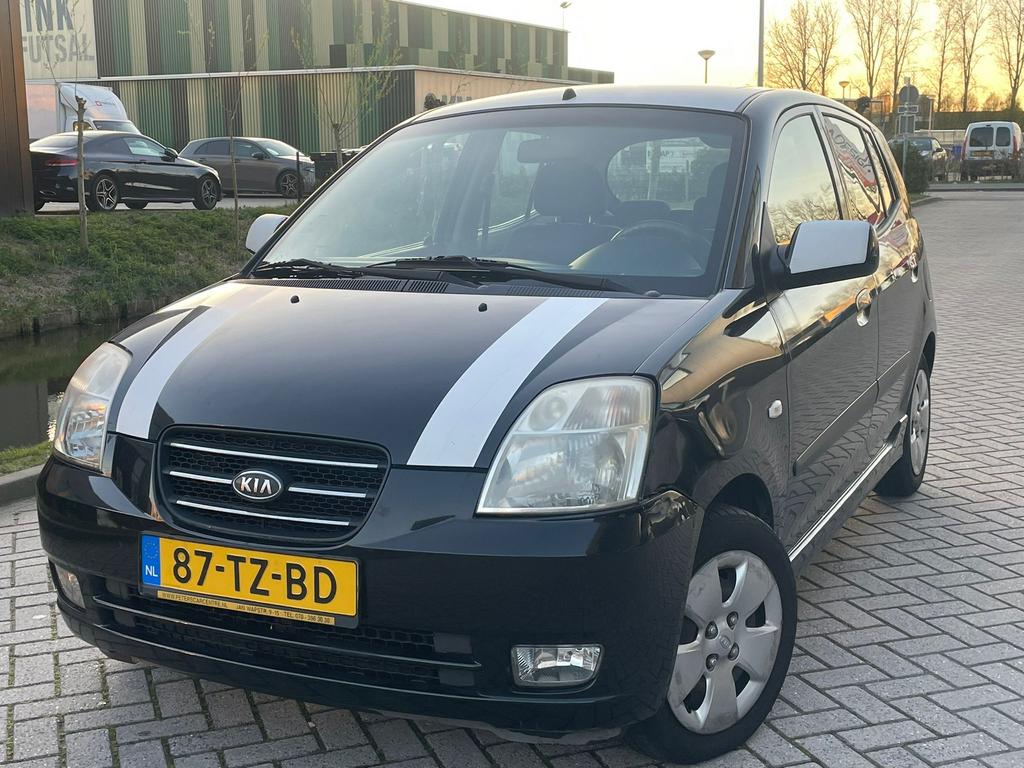 Kia Picanto 1.0 2007 Zwart / STUURBEKR /  APK 13-04-2027 ***, Auto's, Kia, Voorwielaandrijving, Stof, 836 kg, 4 cilinders