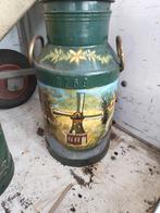 Decoratieve melkbus met molen schildering, Overige materialen, Gebruikt, Mand, Rond
