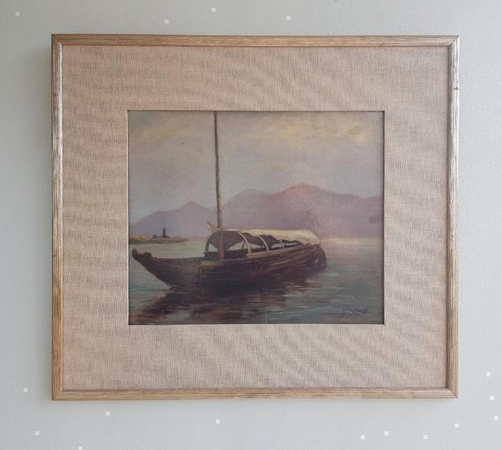 Herman Dirk de Witt Hamer (1875-1951) zeilboot Olieverf, Antiek en Kunst, Kunst | Schilderijen | Klassiek, Ophalen of Verzenden