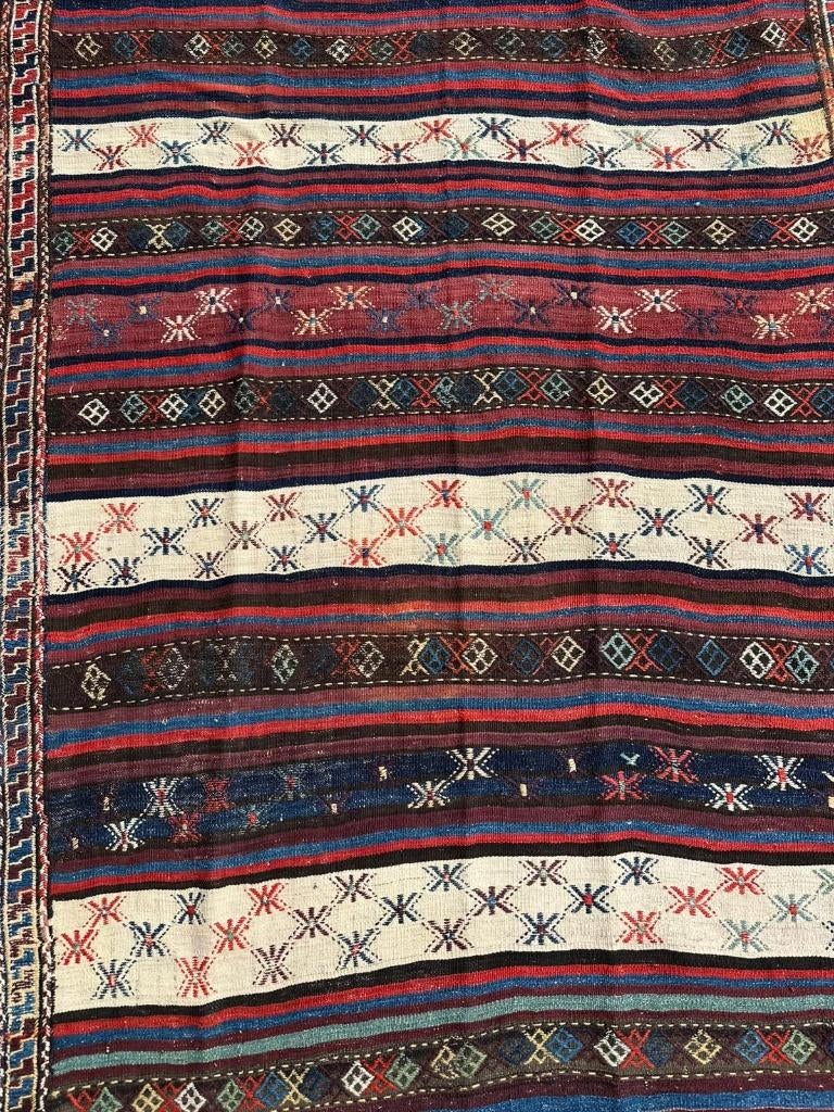 Antik kilim Kurdish ( Antique Perz Gelim ) 244 x 144 cm, Wol, 200 cm of meer, Ophalen of Verzenden, Zo goed als nieuw