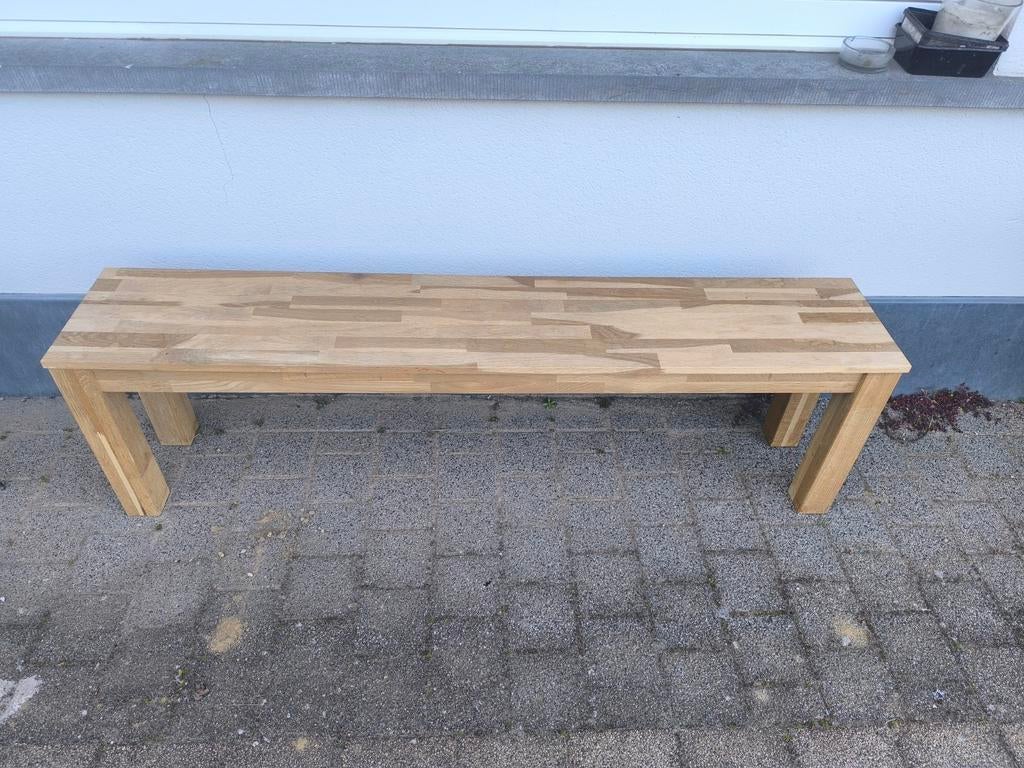 Houten bankje 160x30x46 cm, Ophalen, Gebruikt, Bruin, Eén