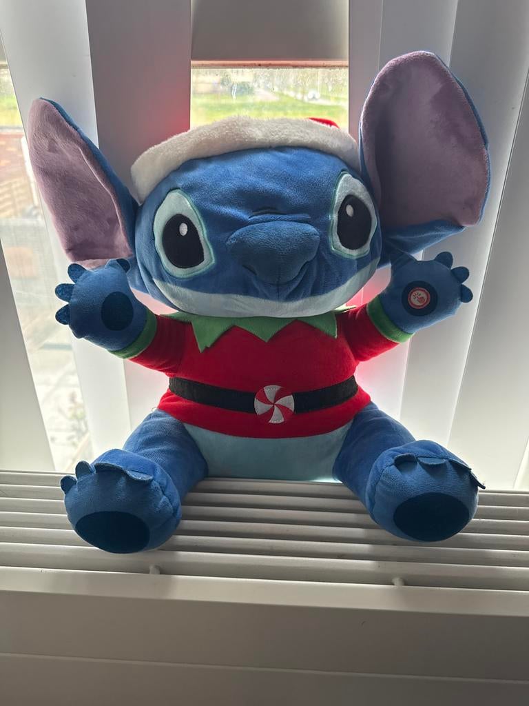 Disney Stitch Kerst Knuffel - Met Licht, Ophalen, Overige typen, Blauw, Zo goed als nieuw