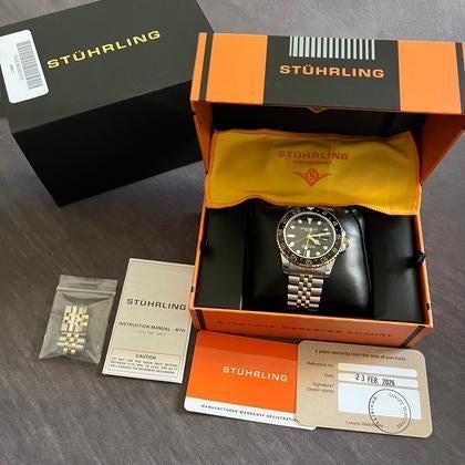 Stuhrling GMT Diver - Rootbeer Style, Sieraden, Tassen en Uiterlijk, Horloges | Heren, Zo goed als nieuw, Polshorloge, Overige merken