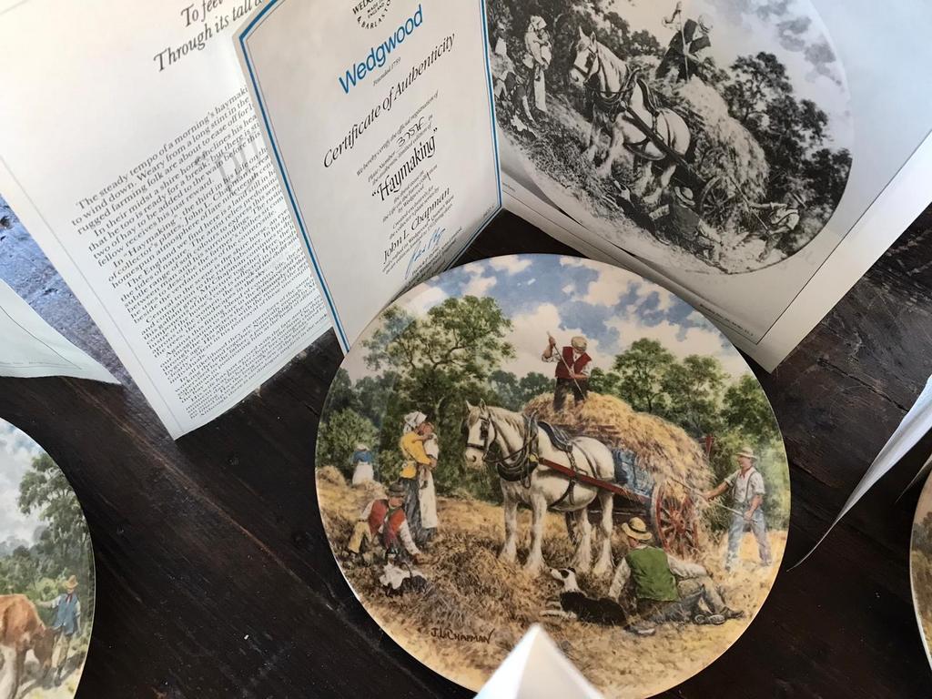 Wedgwood John L. Chapman boerenleven 8 wandborden, Ophalen