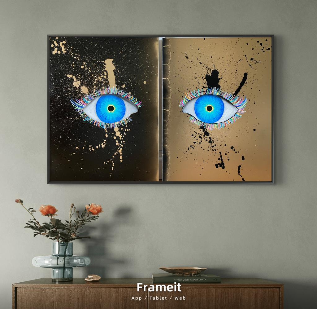 Set schilderijen 50cm x 70cm ‘with eyes wide open’., Ophalen of Verzenden