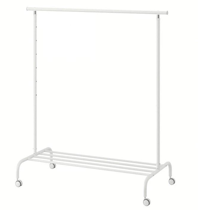 Kledingrek verstelbaar in hoogte met rekje onder de rek, Ophalen