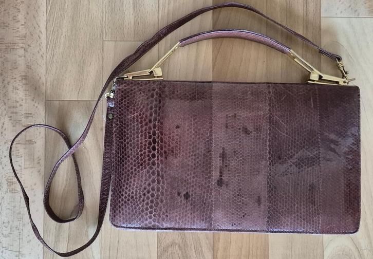 Vintage lederen Italiaanse design tas (Santa Maria)., Sieraden, Tassen en Uiterlijk, Tassen | Damestassen, Zo goed als nieuw, Handtas