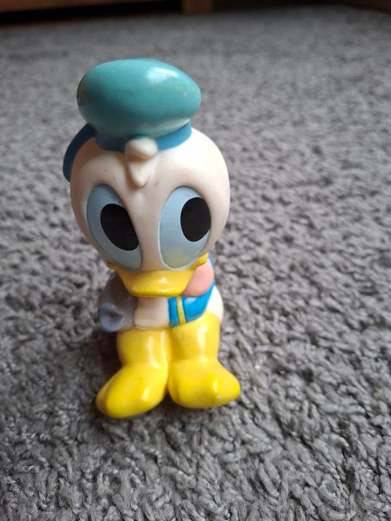 Vintage Minnie Mouse en Donald Duck piepspeeltjes, Ophalen of Verzenden, Donald Duck, Beeldje of Figuurtje