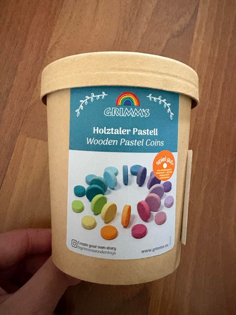 Grimms Holztaler Pastell - Houten Pastel Munten, Ophalen of Verzenden, Nieuw, Bouwen