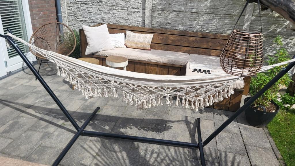 Hangmat met demontabel onderstel., Tuin en Terras, Hangmatten, Ophalen