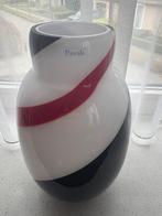 Pavali vaas wit met accenten, Overige kleuren, Ophalen of Verzenden, Minder dan 50 cm, Glas