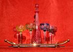 VSL serveerblad + glazen + rode karaf Val Saint Lambert., Ophalen