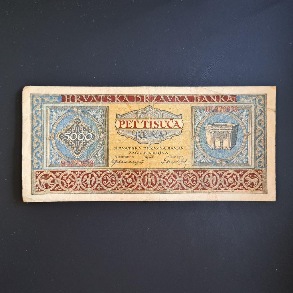 5000 kuna Kroatië #023, Verzenden, Overige landen, Los biljet