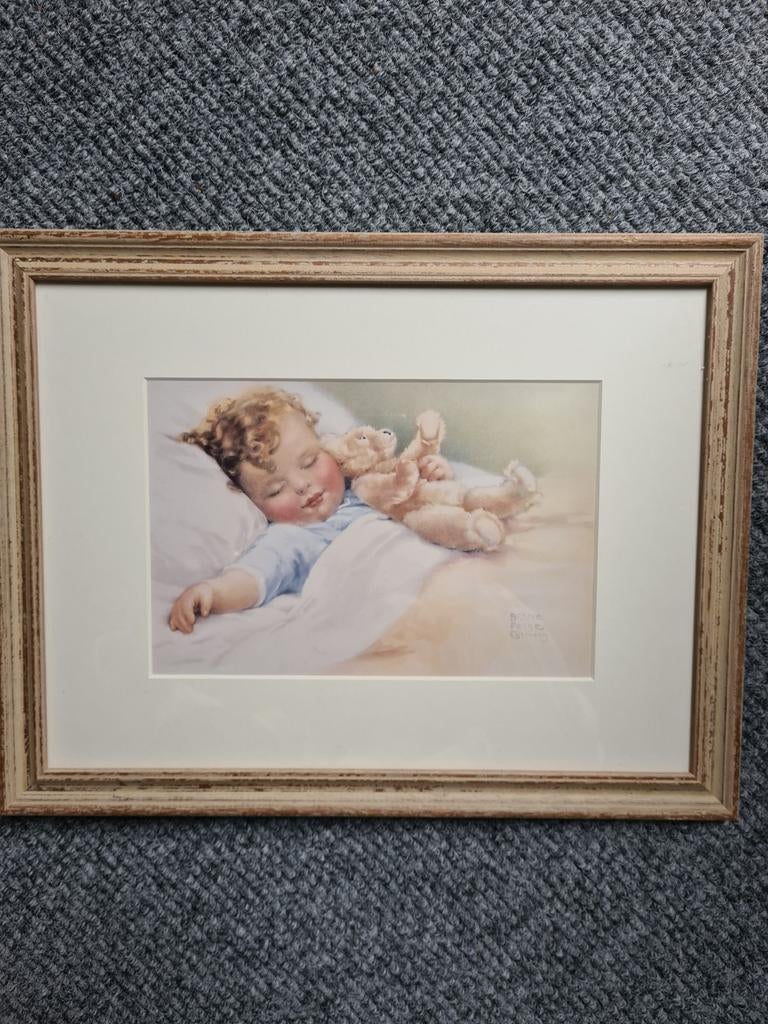 Vintage ingelijste print van kunstenares Bessie Pease Gutman, Antiek en Kunst, Ophalen of Verzenden