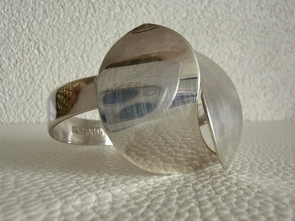 H140/Massief Zilveren ALTON Modernist armband ZWEDEN, Gebruikt, Verzenden, X, Zilver
