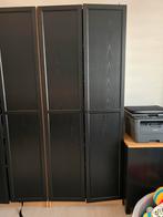 3 IKEA Billy boekenkast met deuren - Zwart/Hout, Huis en Inrichting, Ophalen, Gebruikt, 200 cm of meer, 50 tot 100 cm