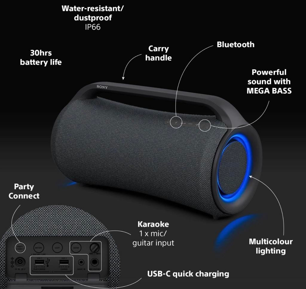 Sony draagbare speaker met MEGA BASS SRS-500, Ophalen, Zo goed als nieuw, Overige typen, Sony