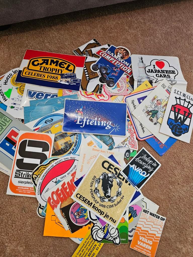 Allerlei reclame stickers, Ophalen