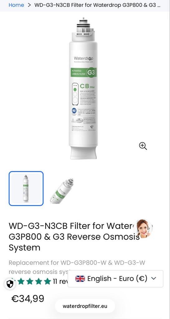 Waterdrop G3P800/G3P600/G3 filters, Ophalen of Verzenden, Nieuw