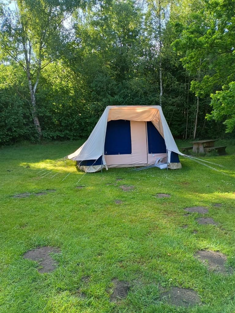 Katoenen 4-persoons tent- Waterdicht en in goede staat, Ophalen, Gebruikt