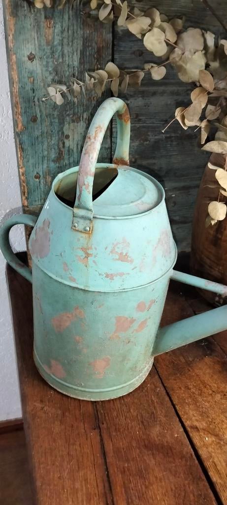 Mooie brocante groen blauwe gieter., Antiek en Kunst, Ophalen of Verzenden