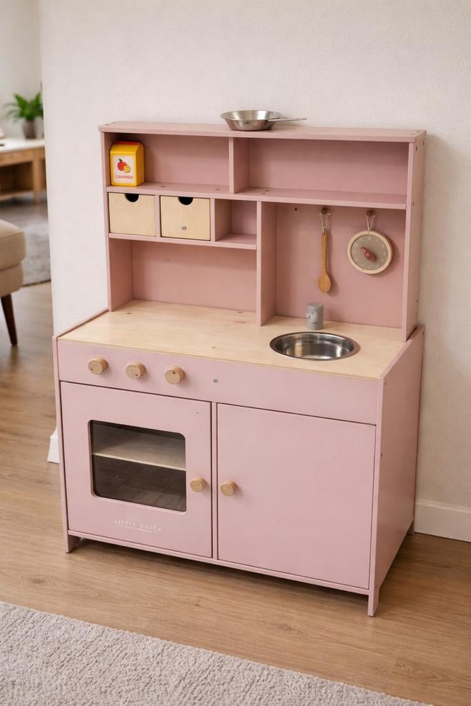 Little Dutch houten speelkeuken roze, Ophalen, Gebruikt, Hout, Speelkeuken