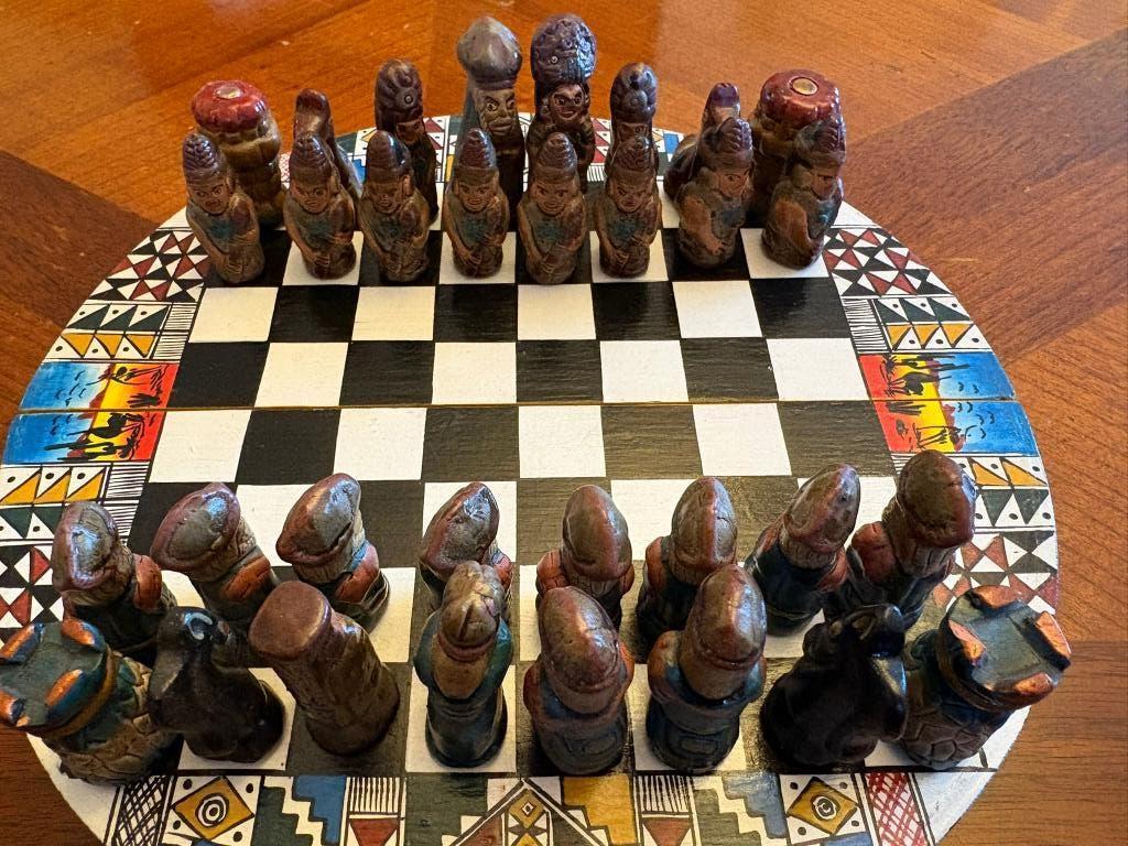 Handgemaakt schaakspel uit Mexico, Een of twee spelers, Ophalen of Verzenden, Nieuw, Onbekend