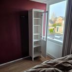 Witte vitrinekast / boekenkast met glasdeur, smal model, Ophalen, Minder dan 50 cm, 150 tot 200 cm, 25 tot 50 cm