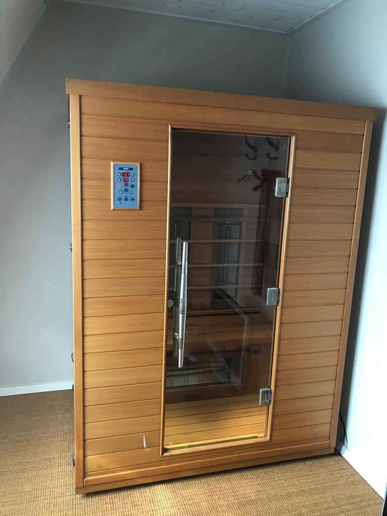Nieuw: red cedar infrarood sauna - weg wegens verhuizing!, Ophalen, Zo goed als nieuw, Complete sauna