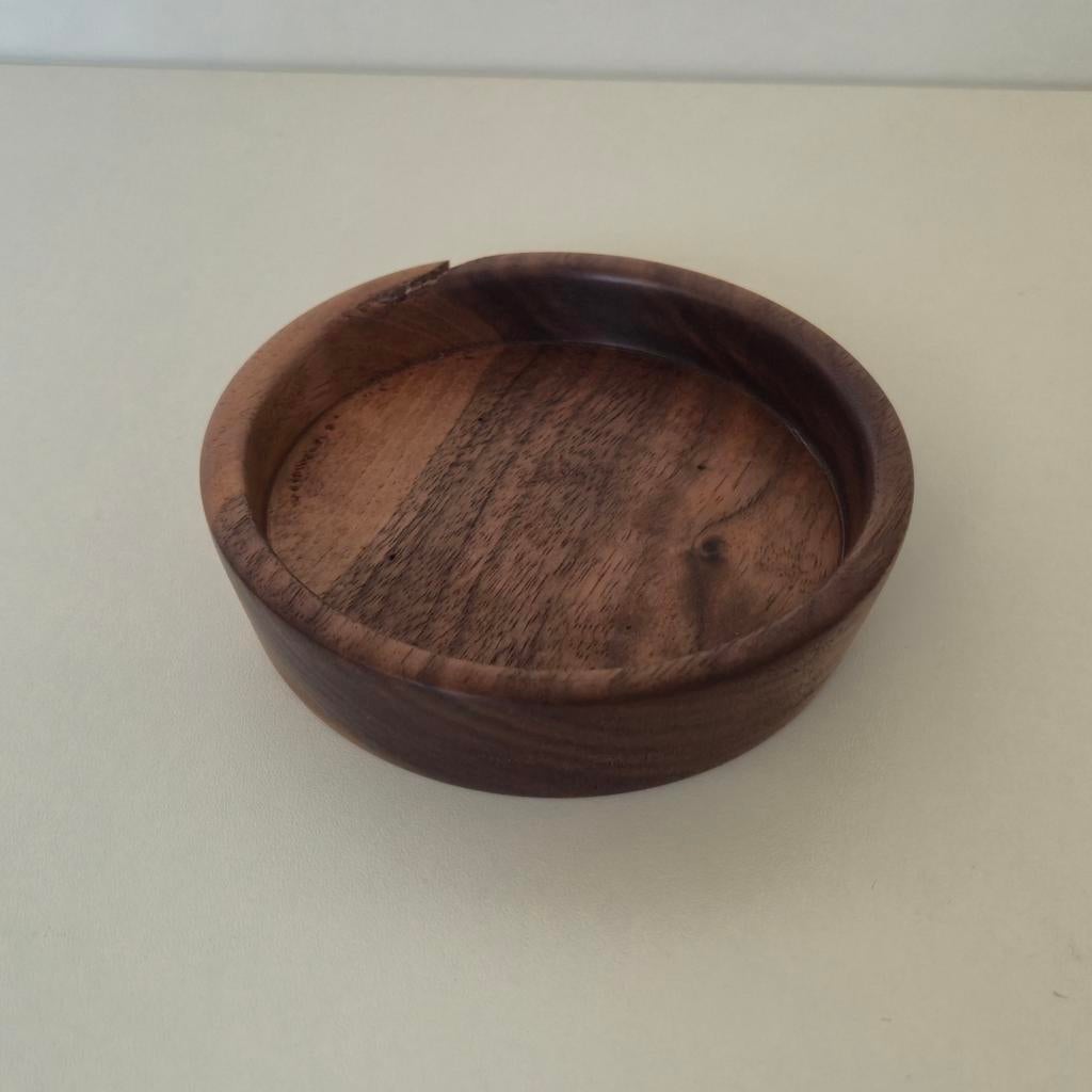 Handgedraaide houten schaal, Huis en Inrichting, Ophalen, Schaal, Rond, Nieuw