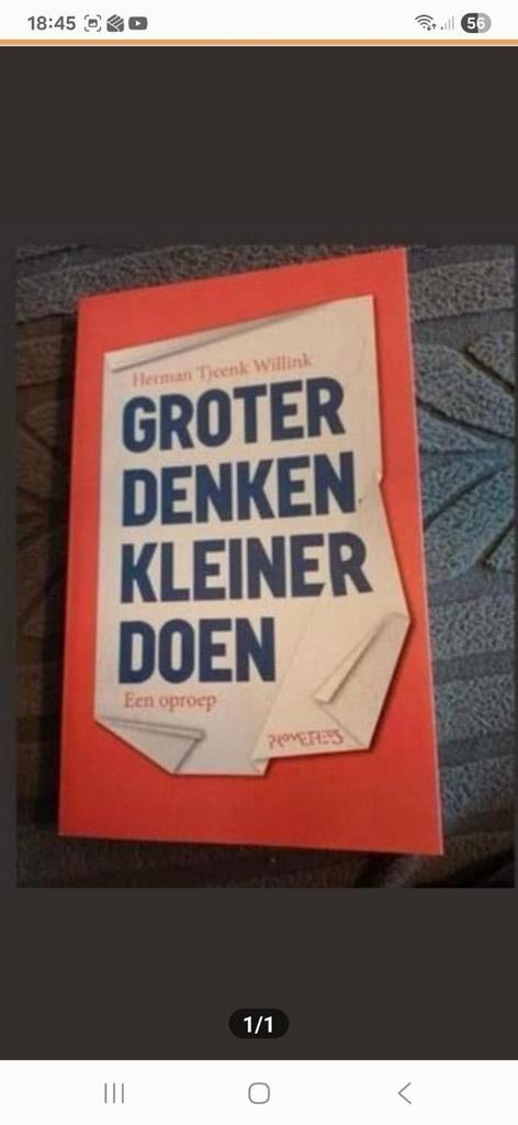 Groter Denken Kleiner Doen - Herman Tjeenk Willink, Ophalen of Verzenden