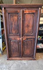 Koloniale kast met houtsnijwerk, Huis en Inrichting, Kasten | Kledingkasten, Ophalen, Gebruikt, 100 tot 150 cm, 150 tot 200 cm