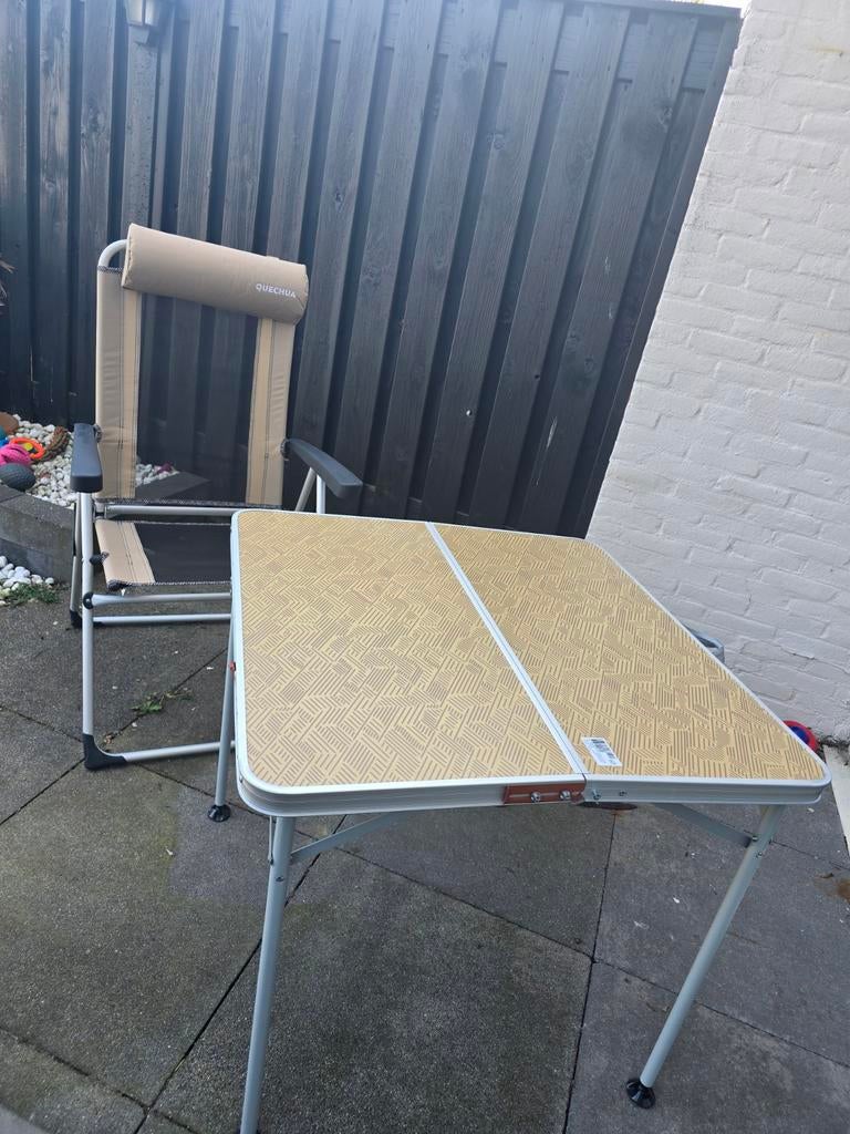 Complete Camping Set: Inklapbare Stoel & Tafel (Z.G.A.N.), Ophalen, Zo goed als nieuw, Campingstoel