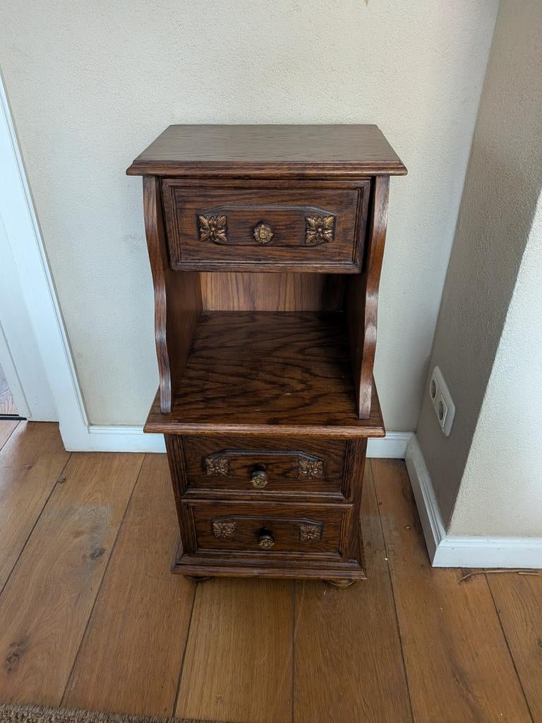 Antiek Eikenhouten telefoonkastje of bijzetmeubel, Ophalen