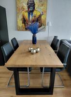Mooie zware eettafel met 4 stoelen - perfecte conditie, Verzenden, 50 tot 100 cm, Zo goed als nieuw, Modern industrieel