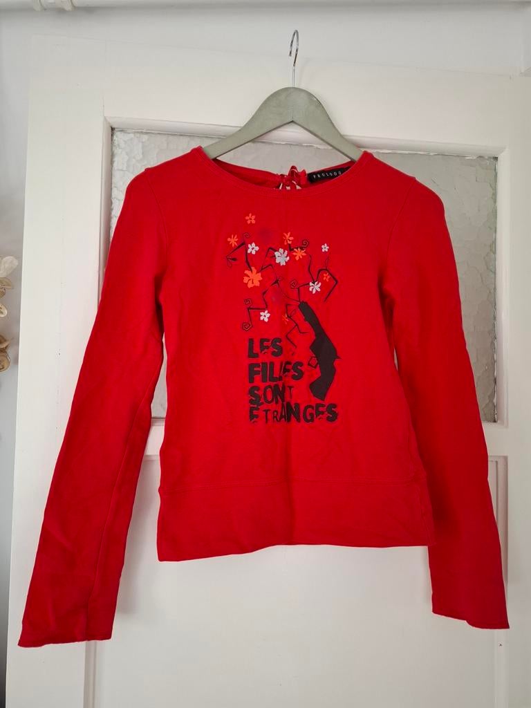 Rood T-shirt met lange mouwen en open rug, maat M, Maat 38/40 (M), Ophalen of Verzenden, Zo goed als nieuw, Lange mouw