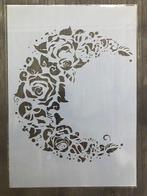 Maan rozen stencil van plastic a4 sjabloon roos, Verburgt Vintage, Overige typen, Nieuw, Ophalen of Verzenden